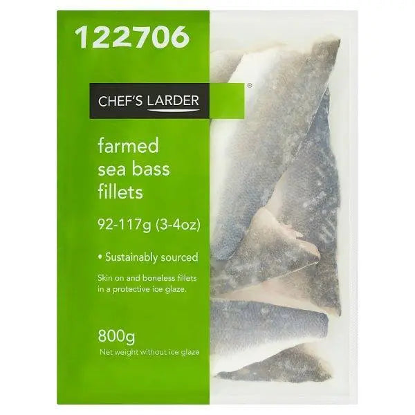 Chefs Larder Farmed Sea Bass Fillets 800g - Honesty Sales Image principale du produit