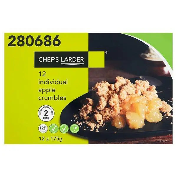 Chefs Larder Individual Apple Crumbles 12 x 175g - Honesty Sales Main image