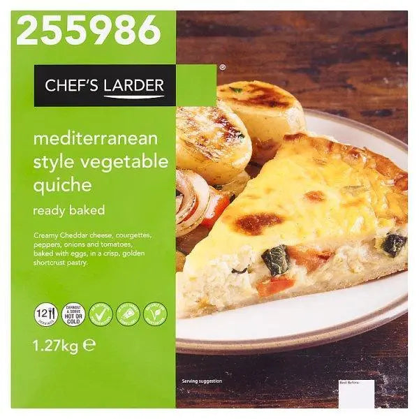 Chefs Larder Mediterranean Style Vegetable Quiche 1.27kg - Honesty Sales Main image