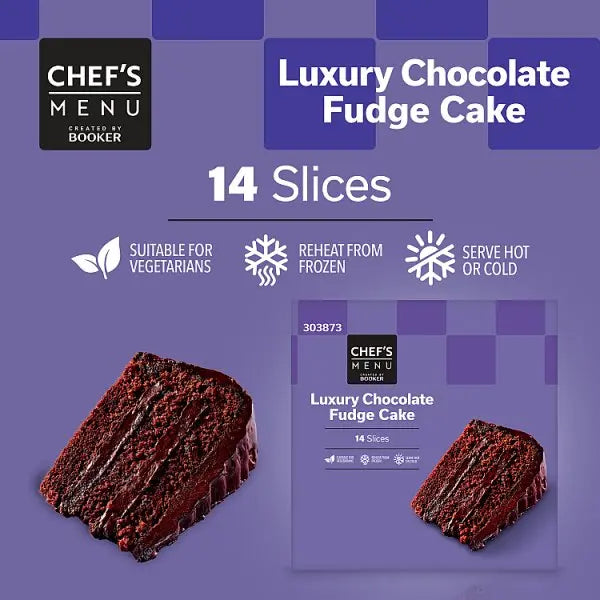 Chef's Menu Luxury Chocolate Fudge Cake 14 Slices (Case of 6)  Honesty Sales U.K