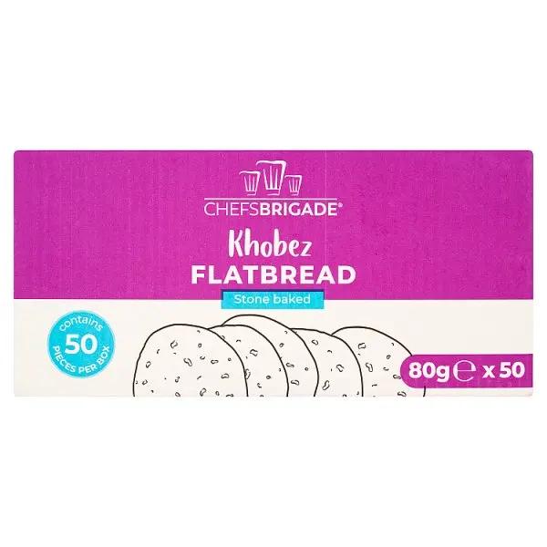 Chefs Brigade Stone Baked Khobez Flatbread (50 x 80g) 4kg - Honesty Sales U.K