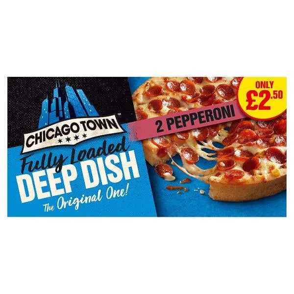 Chicago Town 2 Deep Dish Pepperoni Mini Pizzas 2 x 155g - Honesty Sales