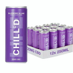 Chill'd Blueberry & Lime CBD 12 x 250ml - Honesty Sales