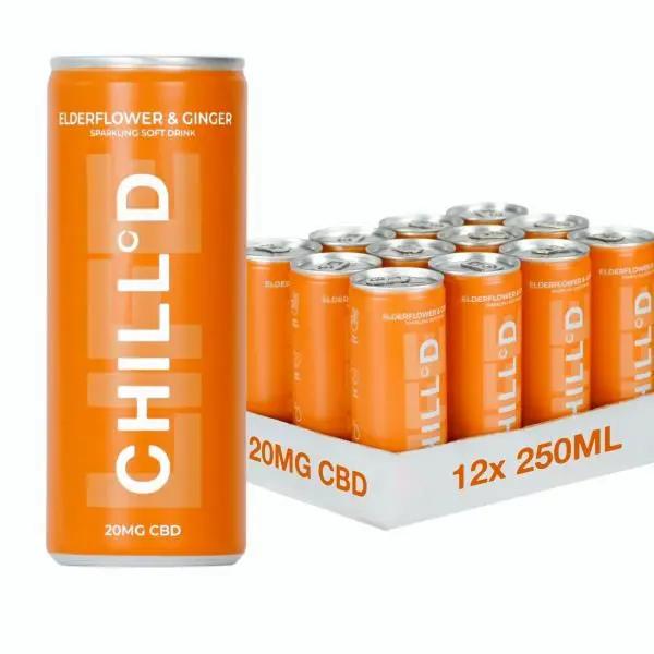 Chill'd Elderflower & Ginger CBD 12 x 250ml (Case of 12) - Honesty Sales