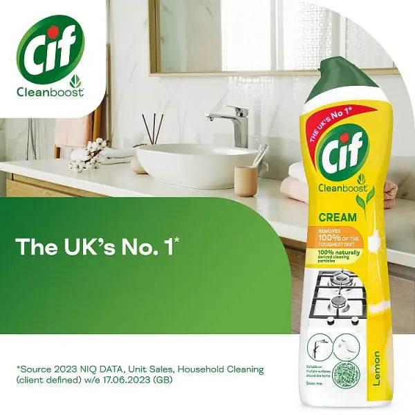 Cif Cream Cleaner Lemon 500 ml (Case of 8) - Honesty Sales
