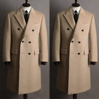Classic Wool Blend Overcoat for Men Autumn and Winter Boutique Woolen Long Coat Double Breasted Formal Outwear Winter Jacket  Honesty Sales U.K