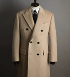 Classic Wool Blend Overcoat for Men Autumn and Winter Boutique Woolen Long Coat Double Breasted Formal Outwear Winter Jacket  Honesty Sales U.K