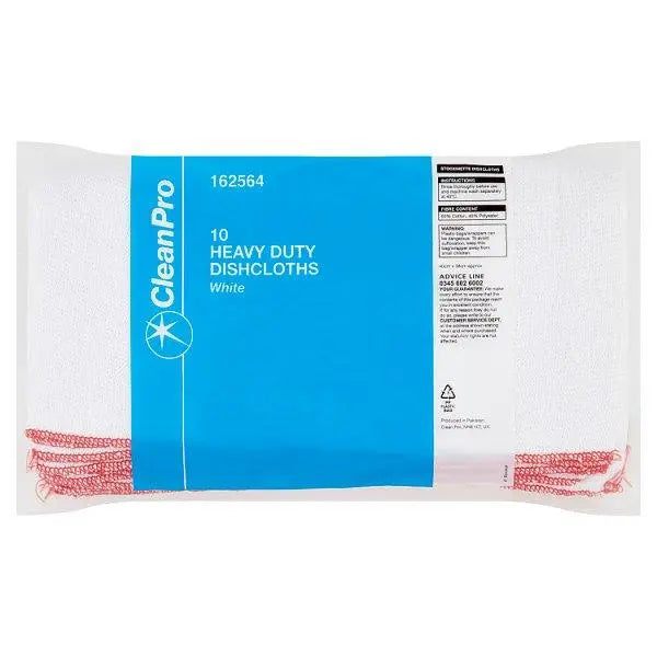 CleanPro 10 Heavy Duty Dishcloths White - Honesty Sales U.K