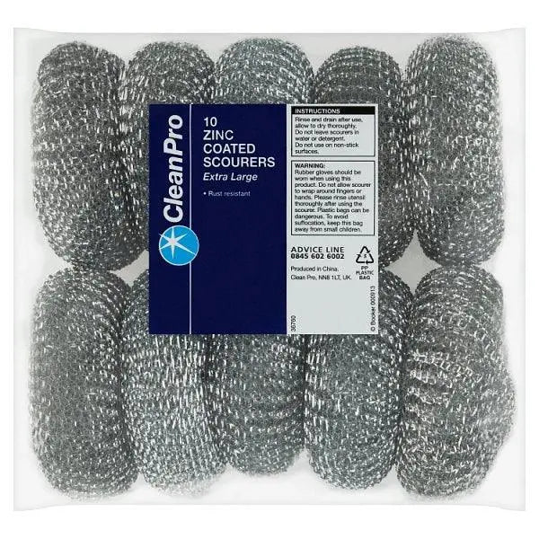 CleanPro 10 Zinc Coated Scourers Extra Large - Honesty Sales U.K