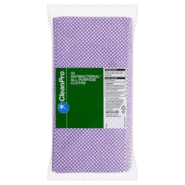 CleanPro 30 Antibacterial All Purpose Cloths 60cm x 30cm - Honesty Sales Image principale du produit