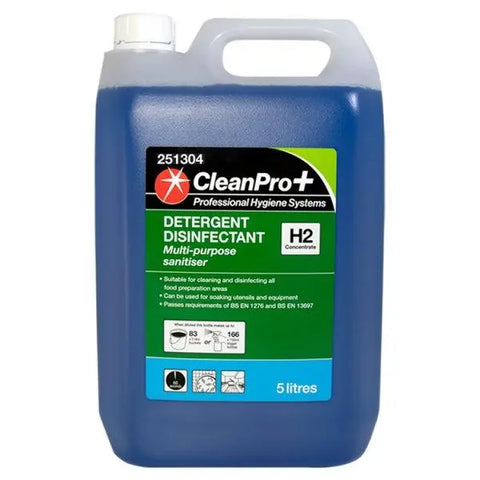 CleanPro+ Detergent Disinfectant H2 Concentrate 5 Litres - Honesty Sales U.K