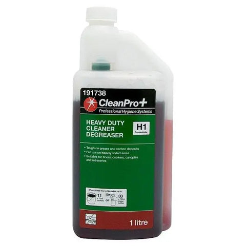 CleanPro+ Heavy Duty Cleaner Degreaser H1 Concentrate 1 Litre - Honesty Sales U.K