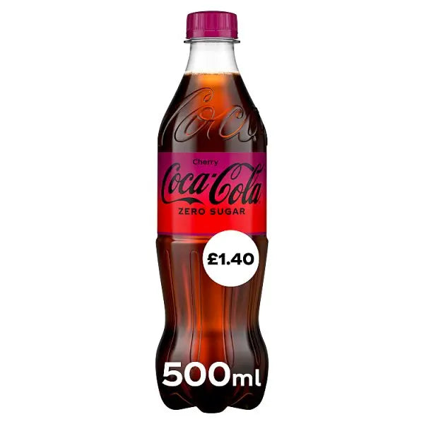 Coca-Cola Zero Sugar Cherry 12 x 500ml (Case of 12)  Honesty Sales U.K