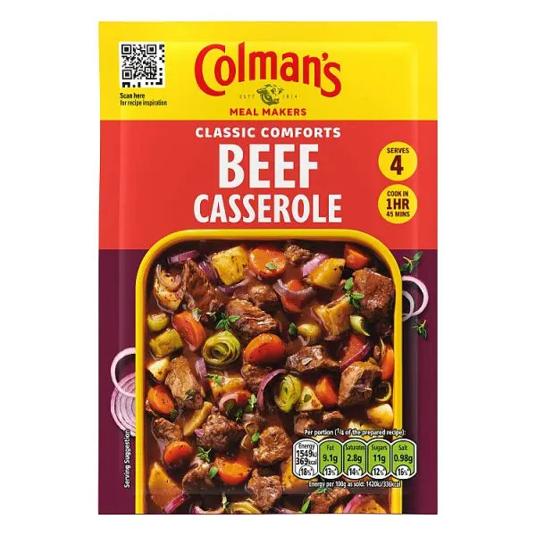 Colman's Classic Comforts Meal Maker Beef Casserole 40g (Case of 10) - Honesty Sales Main image