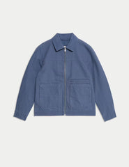 Cotton Rich Canvas Harrington Jacket - Honesty Sales