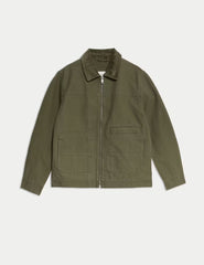 Cotton Rich Canvas Harrington Jacket - Honesty Sales
