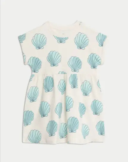 M&S Cotton Rich Printed T-Shirt Dress (2-8 Yrs) - Honesty Sales