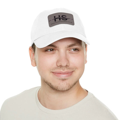 Dad Honesty Sales Hat with Leather Patch (Rectangle) - Honesty Sales U.K