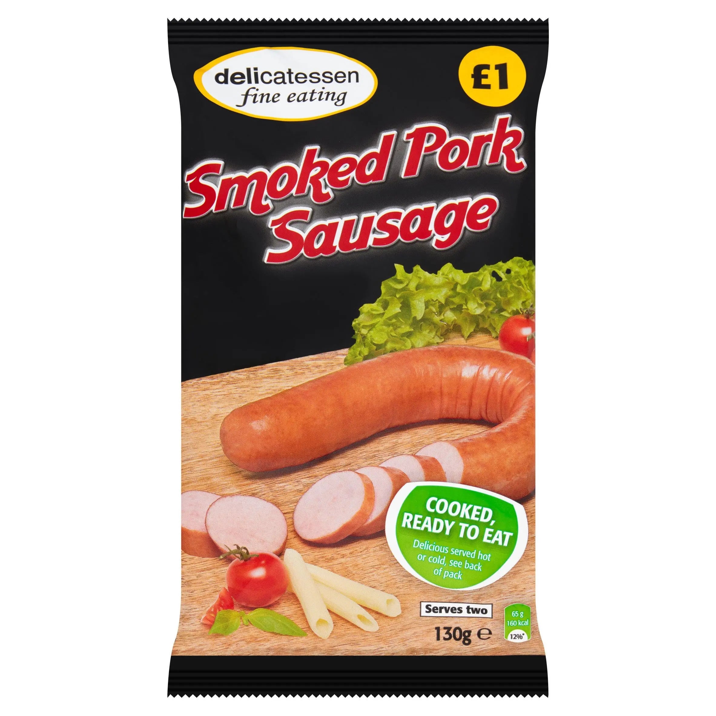 Delicatessen Fine Eating Smoked Pork Sausage 130g - Honesty Sales