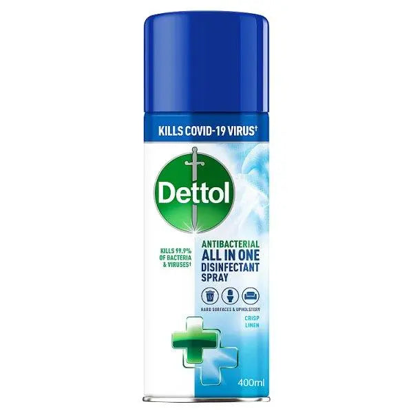 Dettol All-In-One Disinfectant Spray, Crisp Linen 400ml - Honesty Sales Main image