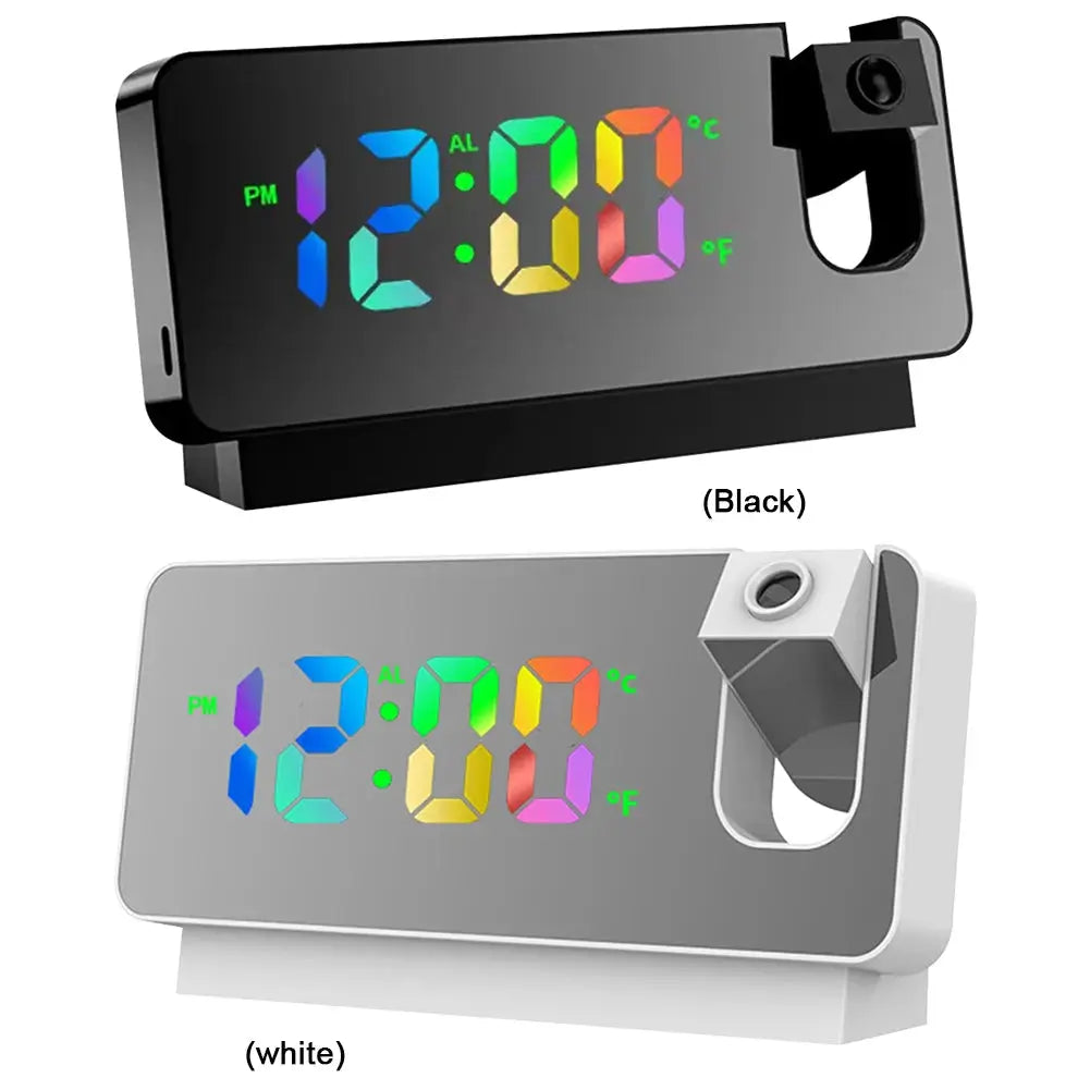 Digital Electronic Clock with Calendar&Temperature Projection Alarm Clock Multifunctional LED Display for Students Office Worker - Honesty Sales Image principale du produit