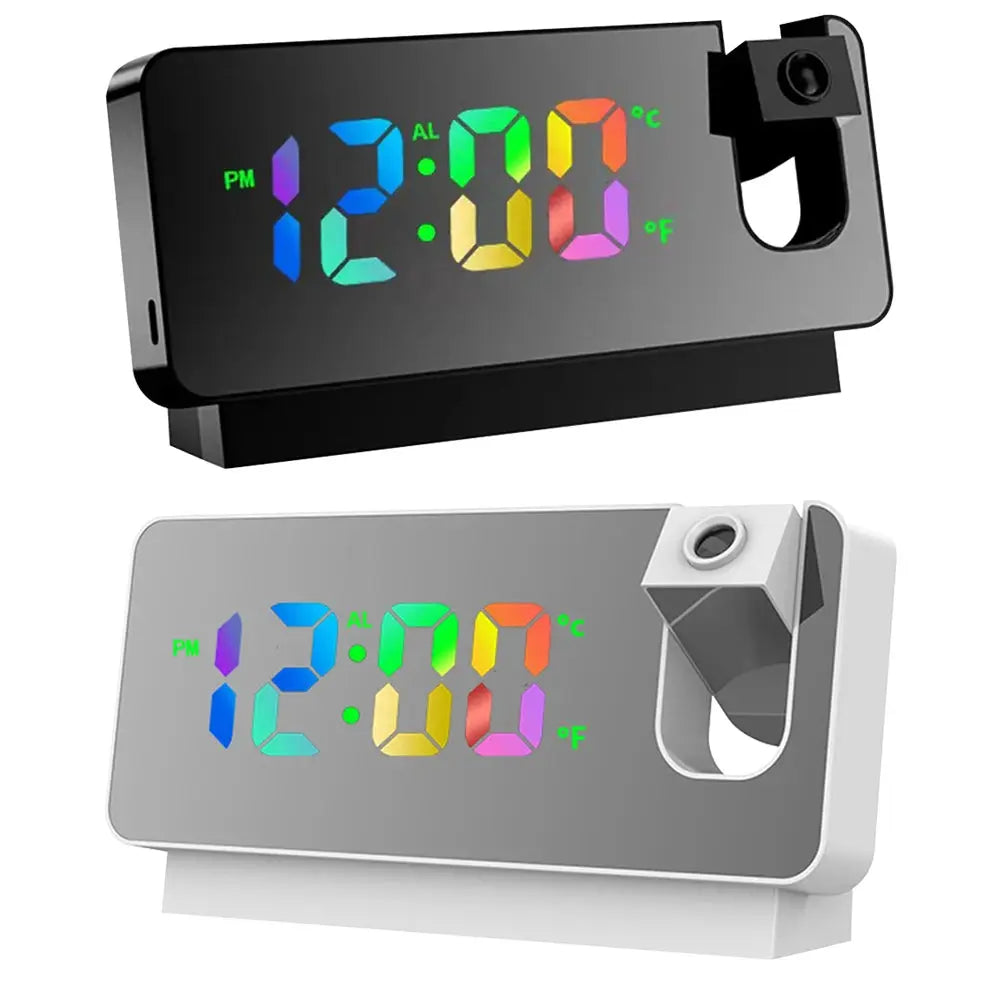 Digital Electronic Clock with Calendar&Temperature Projection Alarm Clock Multifunctional LED Display for Students Office Worker - Honesty Sales