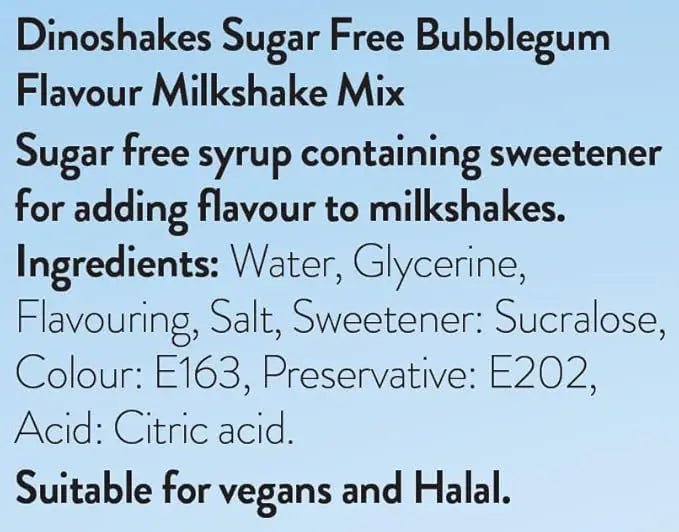 Dinoshakes Sugar Free Bubblegum Milkshake Mix Zweitbild