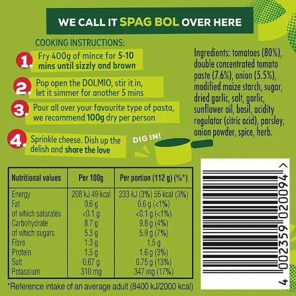 Dolmio Sauce for Bolognese Onion & Garlic 450g (Case of 6) - Honesty Sales