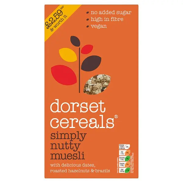 Dorset Cereals Simply Nutty Muesli No Added Sugar Breakfast Cereal 410g (Case of 5) Dorset
