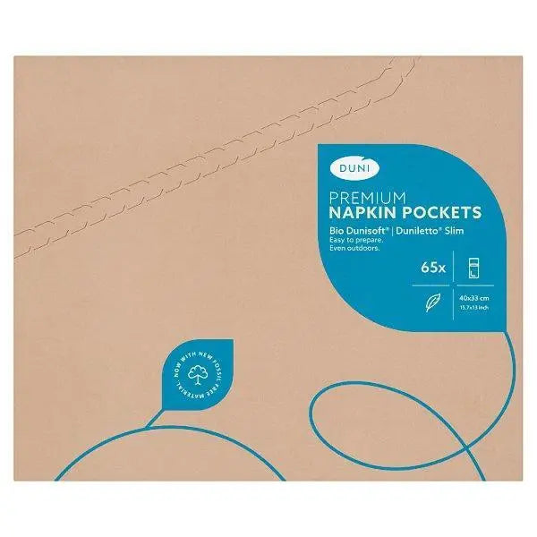 Duni 65 Premium Napkin Pockets Bio Dunisoft Duniletto Slim-Sets of 65 - Honesty Sales