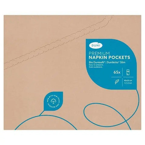 Duni 65 Premium Napkin Pockets Bio Dunisoft Duniletto Slim - Sets of 65 - Honesty Sales U.K