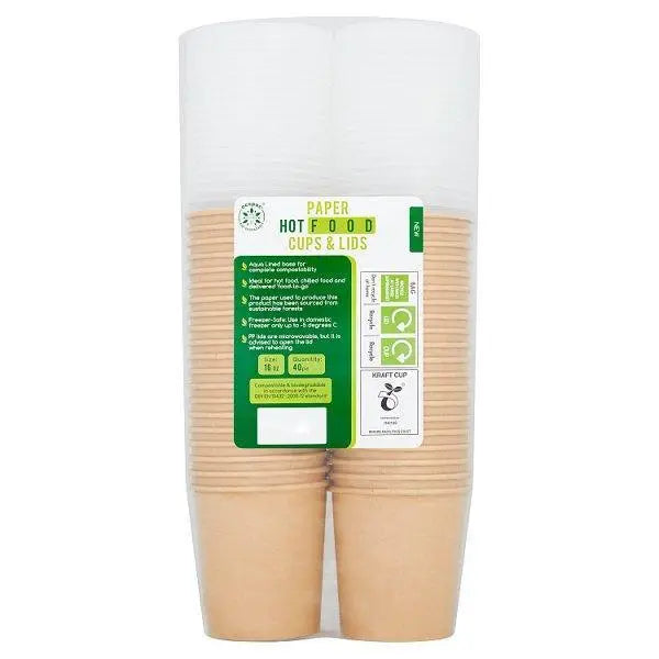 Ecopac 40 Paper Hot Food Cups & Lids - Honesty Sales Hauptbild