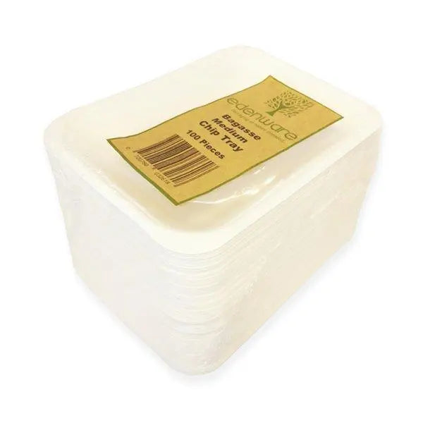 Edenware Bagasse Medium Chip Tray 100 Pieces - Honesty Sales Hauptbild
