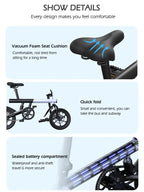 Electric Bike 36V 8Ah Battery 350 watts Motor 14 inch Folding Ebike Mankeel MZ-4 Honesty Sales U.K