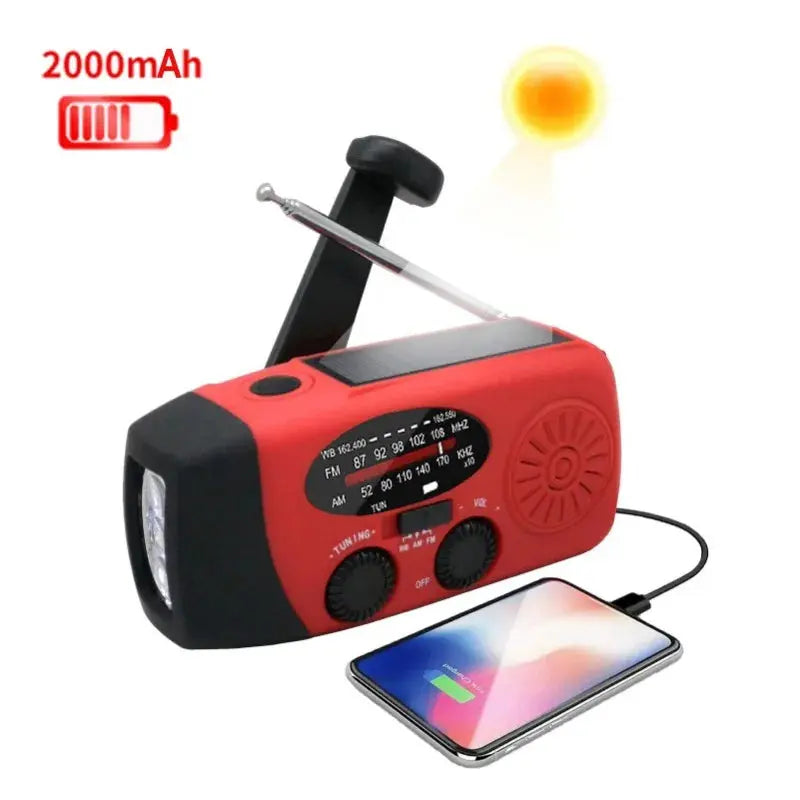 Emergency Hand Crank Radio with LED Flashlight FM AM WB NOAA Weather Radio 600mAh USB Charging Emergency Waterproof Camping Honesty Sales U.K