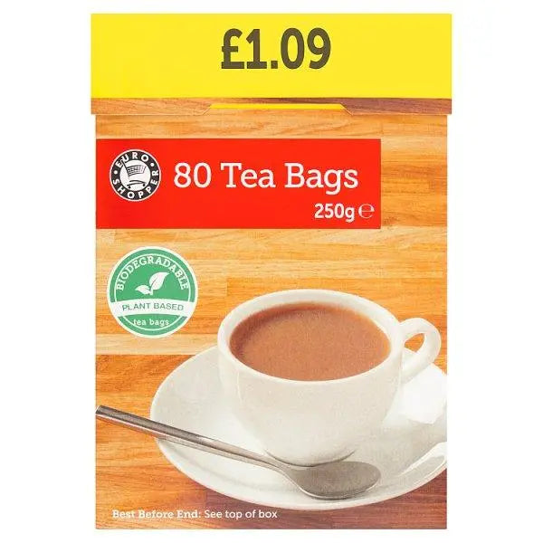 Euro Shopper 80 Tea Bags 250g (Case of 6) - Honesty Sales U.K