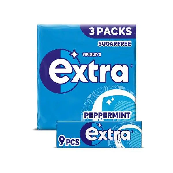 Extra Peppermint Sugarfree Chewing Gum Multipack 3x9 Pieces (Case of 60) - Honesty Sales U.K Main image