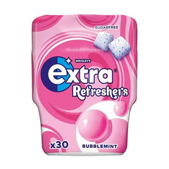 Extra Refreshers Bubblemint Sugar Free Chewing Gum Bottle 30 Pieces (Case of 6) - Honesty Sales U.K