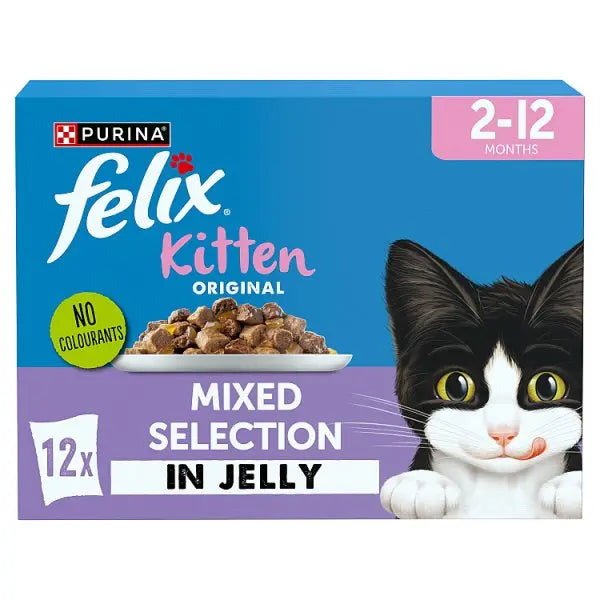 FELIX Original Kitten Mixed Selection in Jelly Wet Cat Food 12x85g (Case of 4)  Honesty Sales U.K Hauptbild