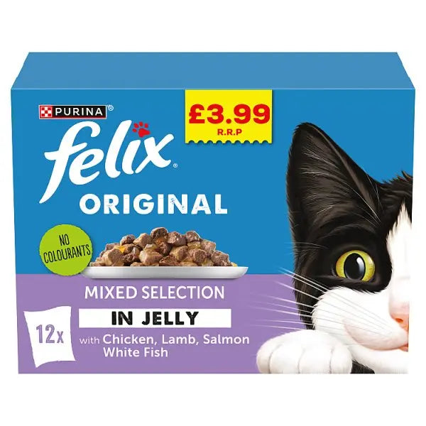 FELIX Original Mixed Selection in Jelly Wet Cat Food 12x85g (Case of 4)  Honesty Sales U.K