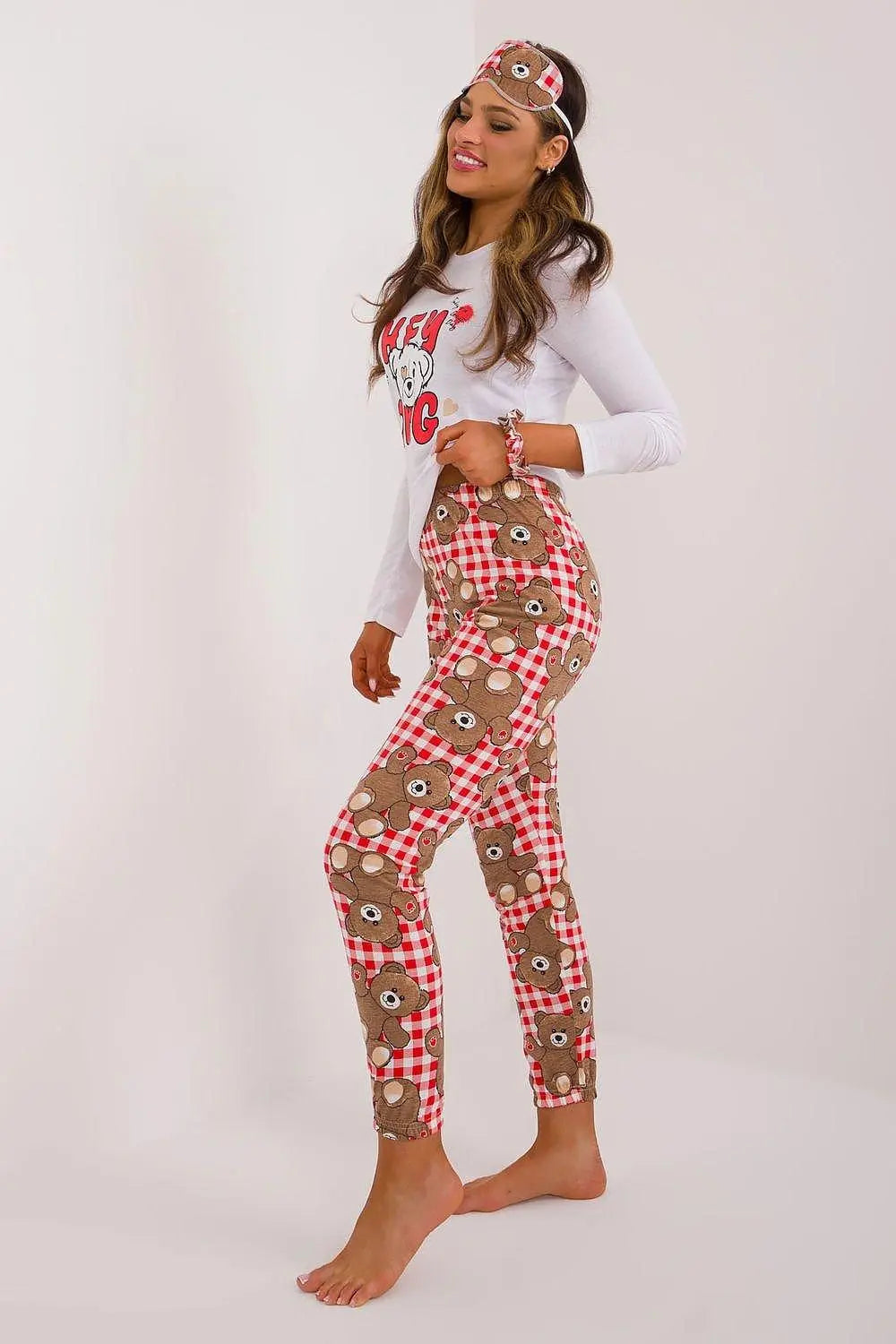 Factory Price blouse, pants, blindfold and hair elastic womens pajamas Image secondaire du produit