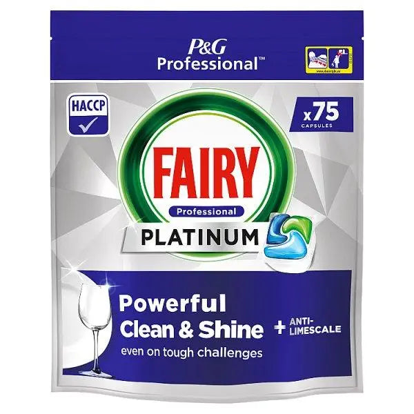 Fairy Professional Platinum Dishwasher Tablets, 75 Washes, Powerful Clean & Shine - Honesty Sales Image principale du produit