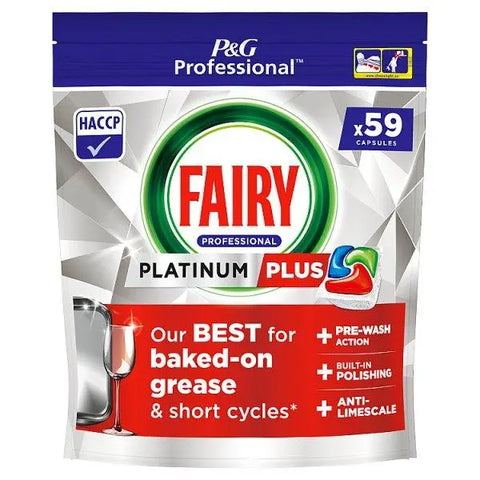 Fairy Professional Platinum Plus Dishwasher Tablets, 59 Washes, Our Best Cleaning Solution - Honesty Sales U.K