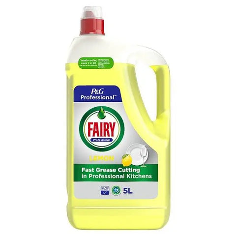 Fairy Professional Washing Up Liquid, Fresh Lemon Scent 5L - Honesty Sales U.K