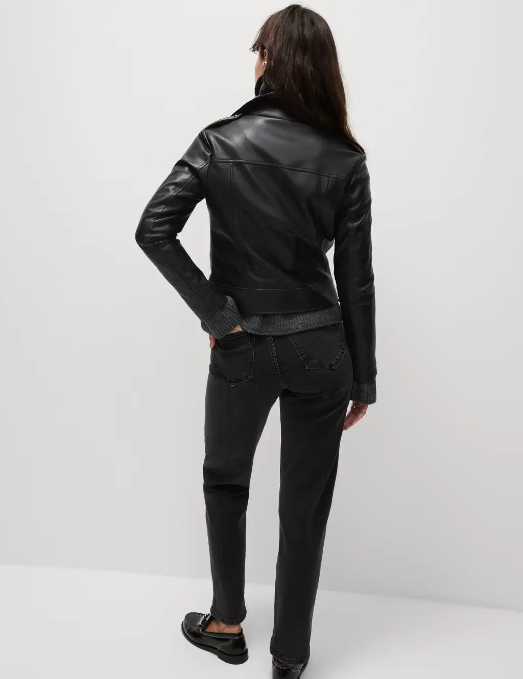 Faux Leather Biker Jacket - Honesty Sales