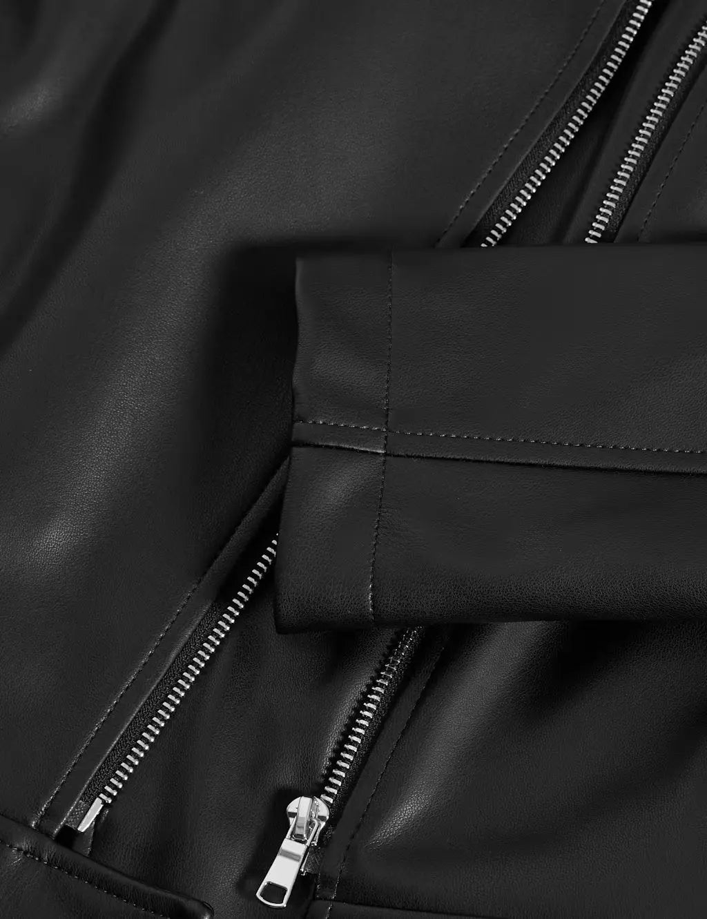 Faux Leather Biker Jacket - Honesty Sales