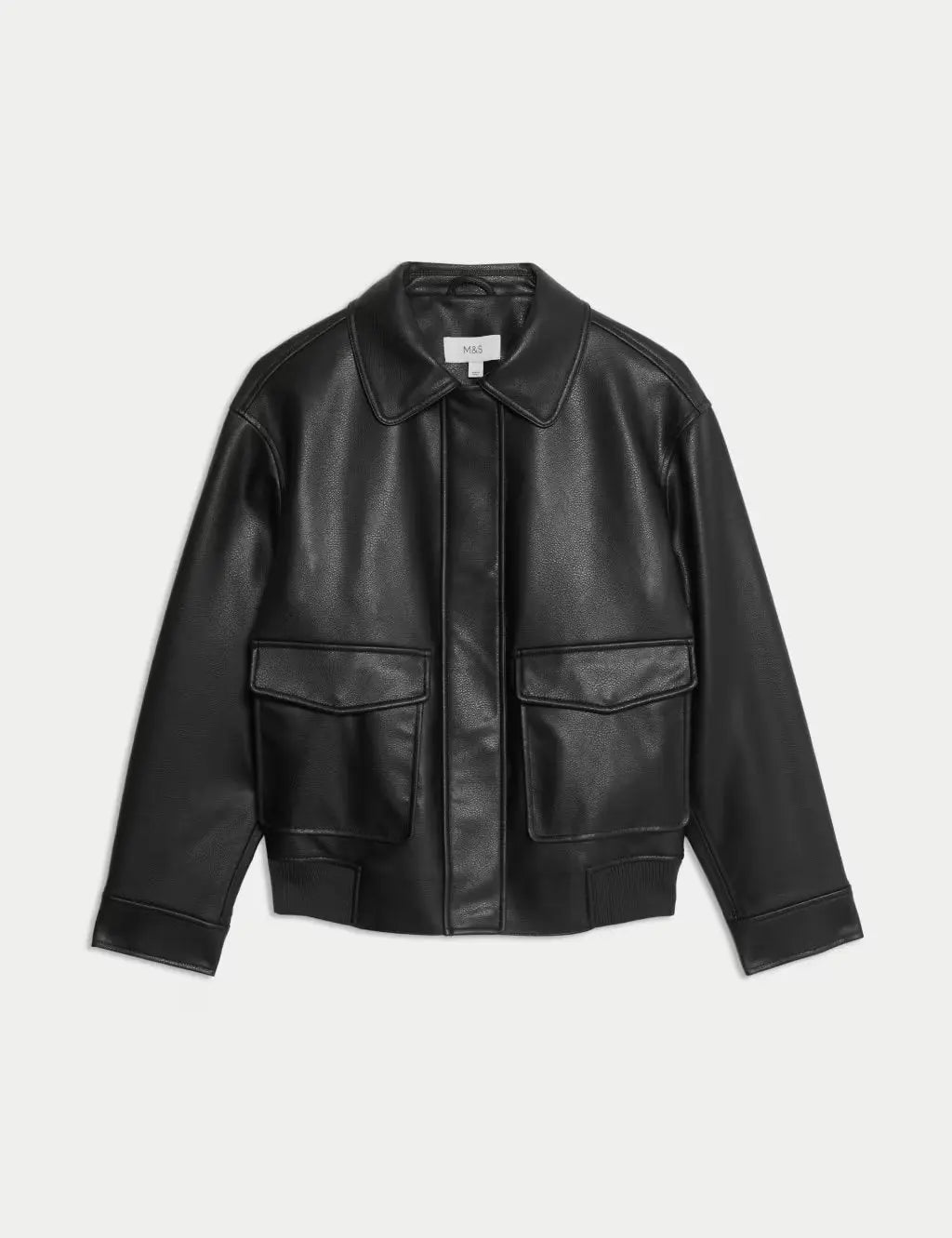 Faux Leather Relaxed Fit Jacket - Honesty Sales