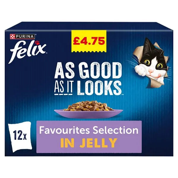Felix As Good as it Looks Favourites Selection in Jelly 12 x 85g (1.02 kg) (Case of 4)  Honesty Sales U.K