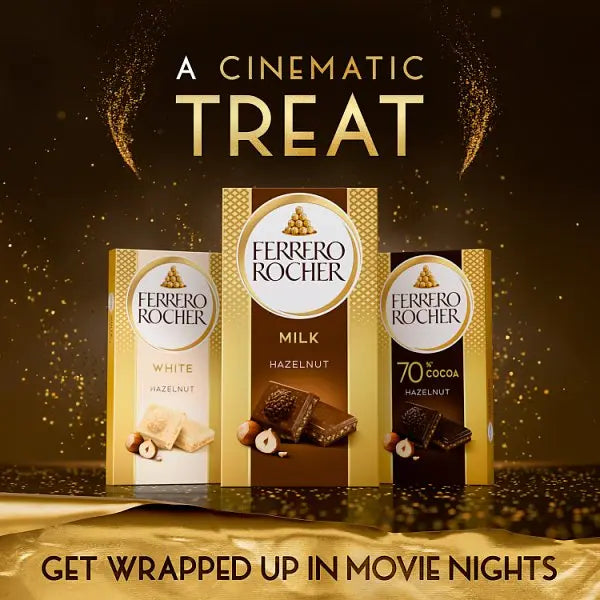 Ferrero Rocher Milk Chocolate Bar 90g (Case of 8)  Honesty Sales U.K