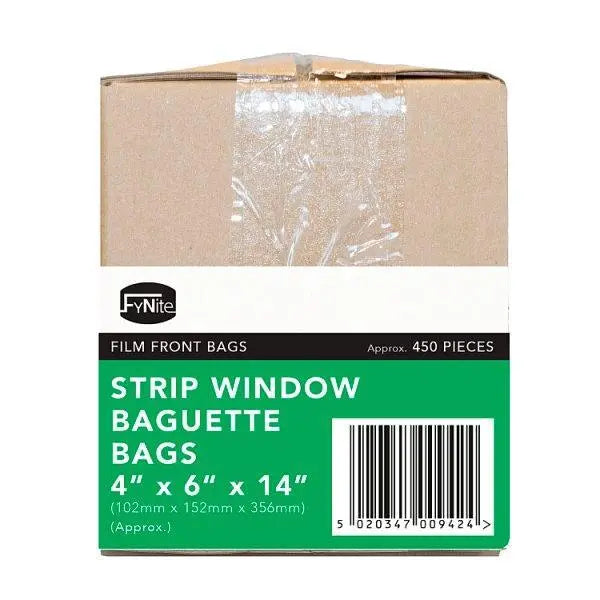 Film Front Strip Window Baguette Bags 4"x6"x14" - Sets of 450 - Honesty Sales